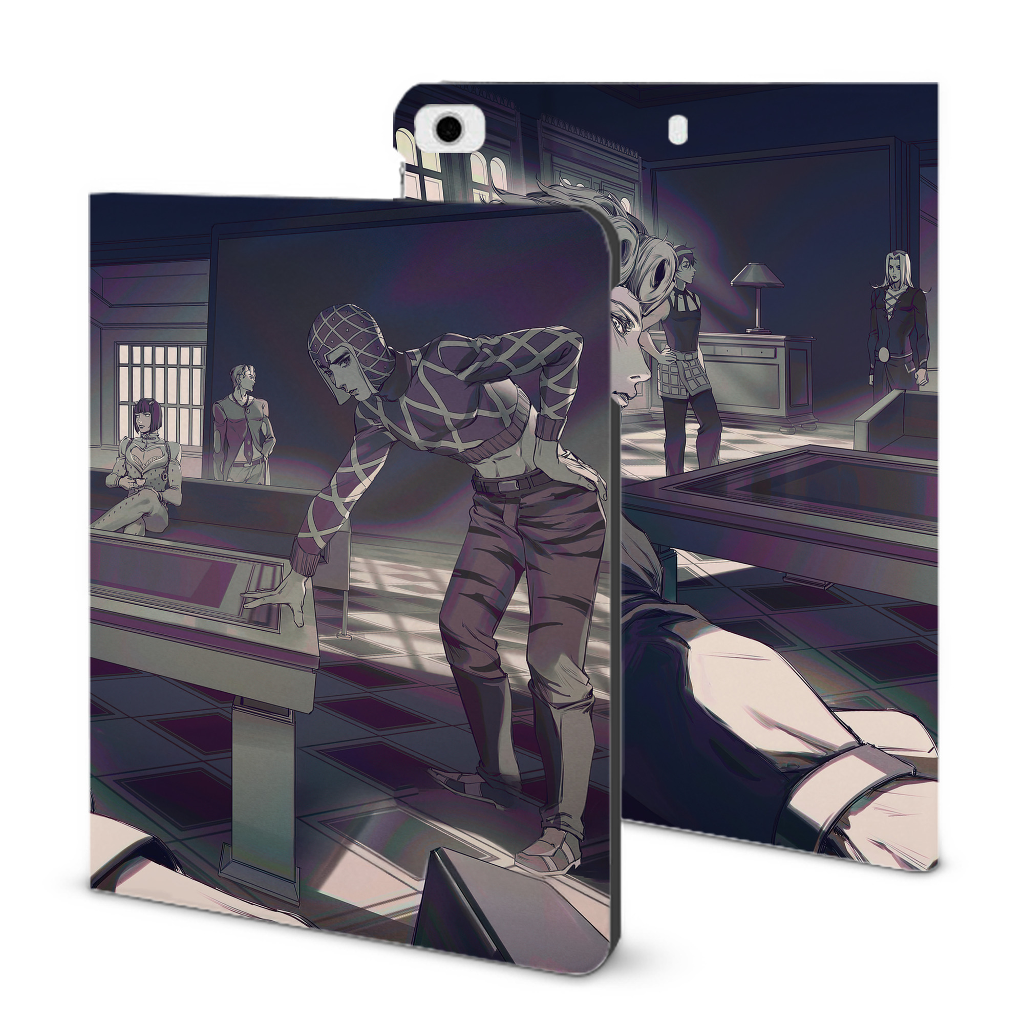 （画像用） ジョジョの奇妙な冒険 JoJo's Bizarre Adventure IPad ケース ブック型 PUレザー TPU 耐衝撃 軽量 薄型 ペン収納なし 全面保護 IPad 各モデル対応